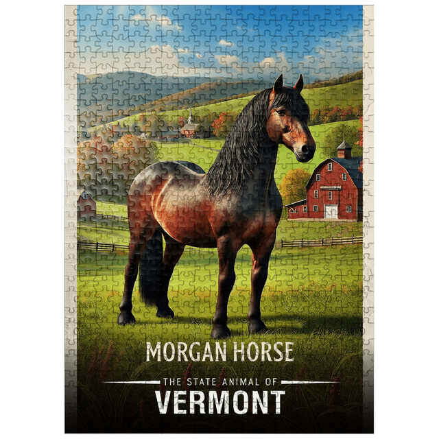 Puzzled Morgan MyPuzzle - Vermont, Morgan Horse: State Animals Series - Premium 500 ...