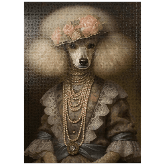 MyPuzzle - Victorian Poodle Shelf - Premium 1000 Piece Jigsaw Puzzle for Adults
