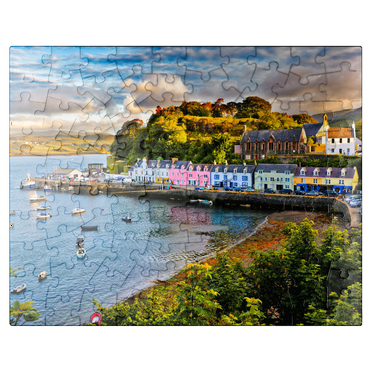 MyPuzzle - View Of Portree Before Sunset Isle Of Skye Scotland - Premium 100 Piece Jigsaw Puzzle for Adults