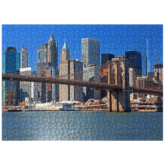 MyPuzzle - View To Brooklyn Bridge, Manhattan, New York City, New York, USA - Premium 500 Piece Jigsaw Puzzle for Adults
