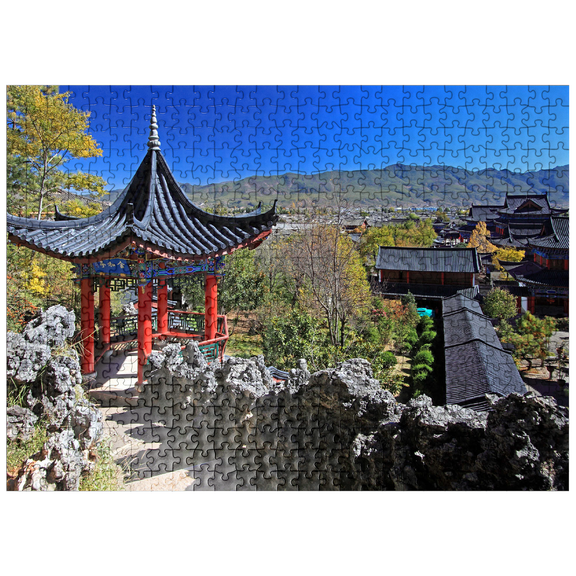 MyPuzzle - Viewing Pavilion Over The Residence Of The Naxi Rulers Mu In The Old Town Of Dayan In Lijiang, Yunnan Province, China. - Premium 500 Piece Jigsaw Puzzle for Adults