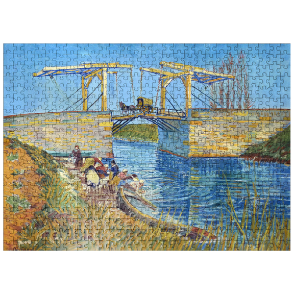 MyPuzzle - Vincent Van Goghs The Langlois Bridge At Arles With Women Washing 1888 - Premium 500 Piece Jigsaw Puzzle for Adults