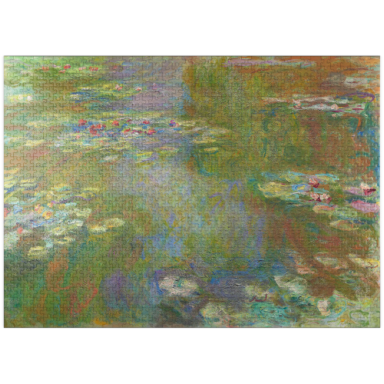 Bridge Over A Pond of Water Lillies 1000 Piece Puzzle - Bedouin Bridge Over A Pond of Water Lillies 1000 Piece Puzzle - Bedouin