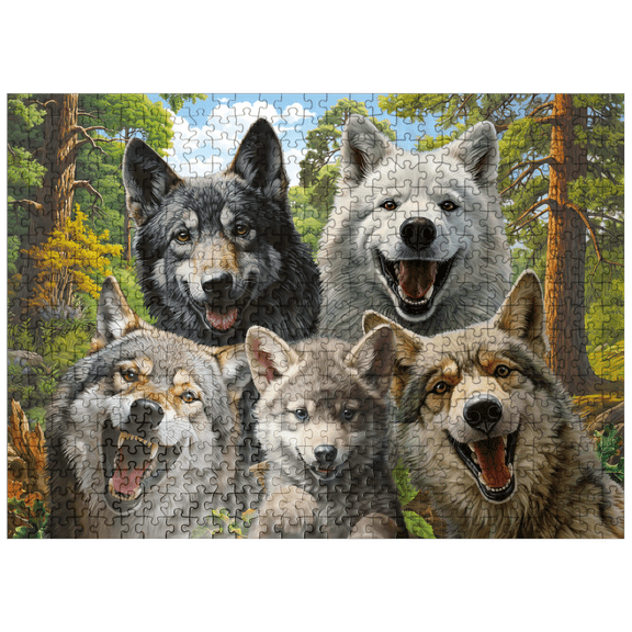 MyPuzzle - Wolf Selfie - Premium 500 Piece Jigsaw Puzzle for Adults