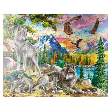 MyPuzzle - Wolves And Eagles - Premium 100 Piece Jigsaw Puzzle for Adults