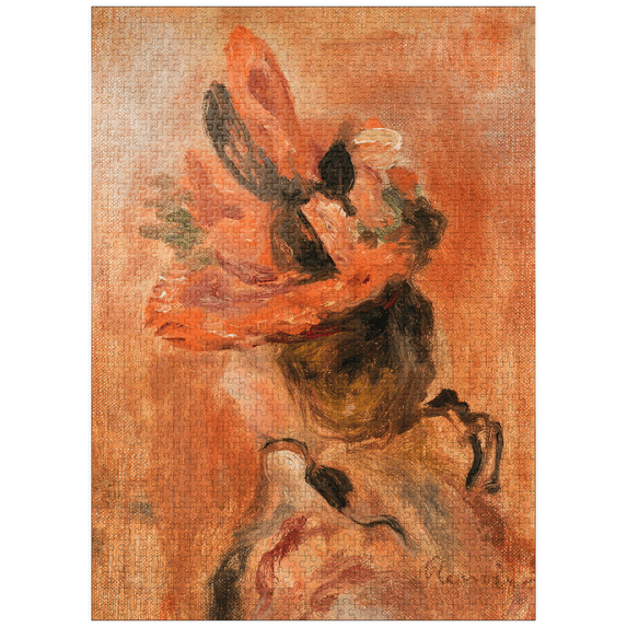 MyPuzzle - Womans Head With Red Hat 1890 By Pierre-Auguste Renoir - Premium 1000 Piece Jigsaw Puzzle for Adults