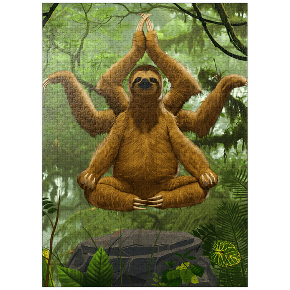 MyPuzzle - Zen Sloth Meditation - Vincent Hie - Premium 1000 Piece Jigsaw Puzzle for Adults