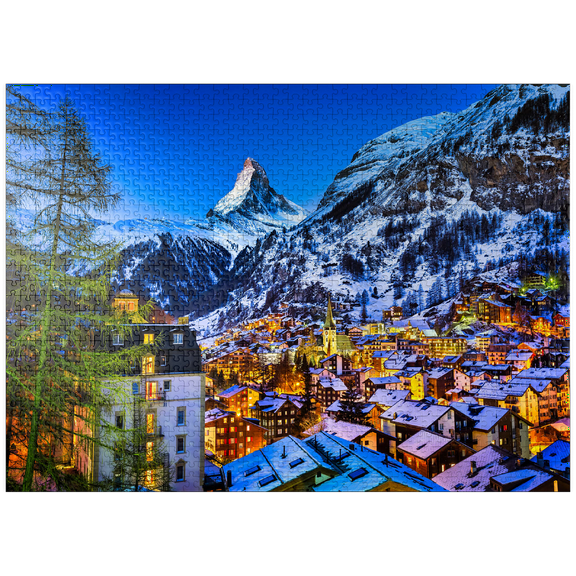 MyPuzzle - Zermatt And The Matterhorn Switzerland - Premium 1000 Piece Jigsaw Puzzle for Adults
