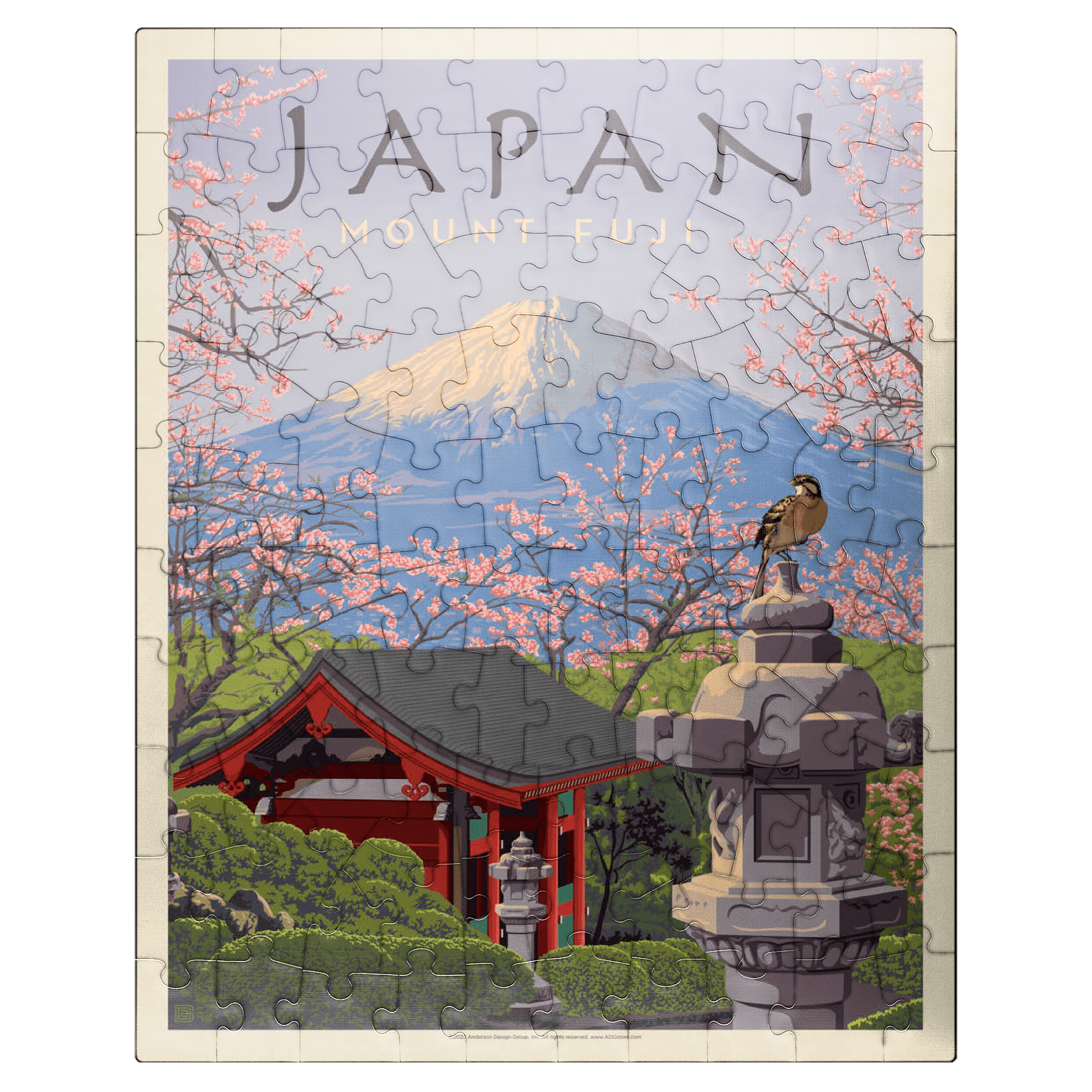 Mount Fuji Japan Vintage Poster Jigsaw Puzzle - 1000 Pieces Premium Puzzle For Adults, Anderson Design Group