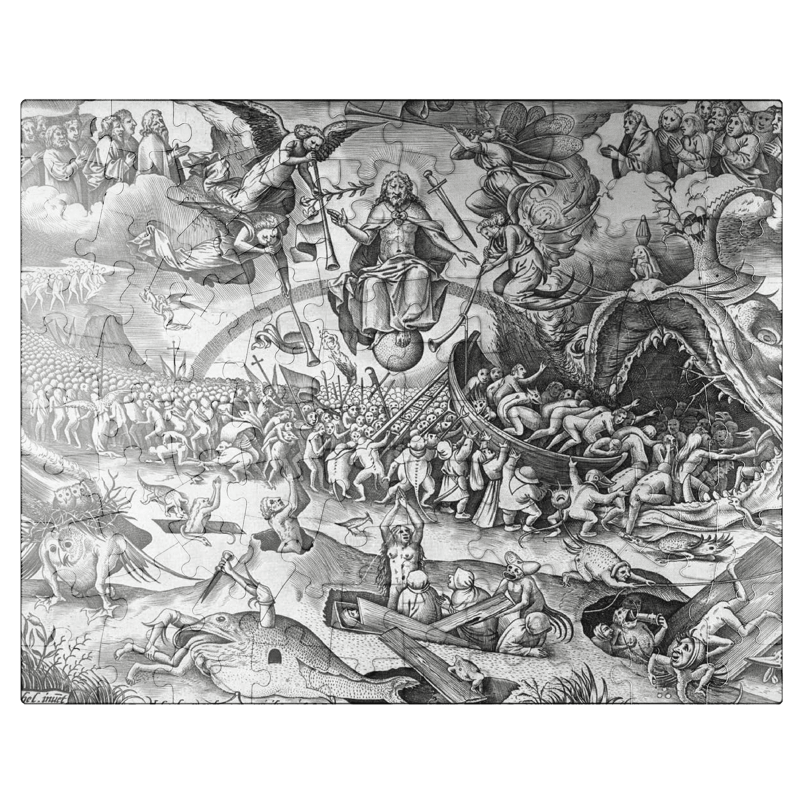 MyPuzzle Premium Puzzle – Last Judgement Von Pieter Bruegel, 500 Teile, 48x34 Cm, Klimakompensiert