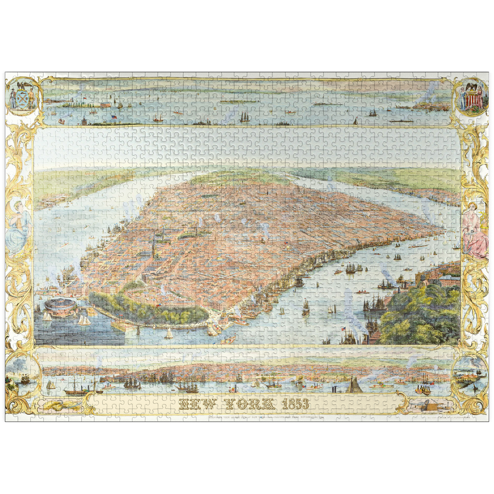 MyPuzzle - New York City Map 1853 - Premium 1000 Piece Jigsaw Puzzle ...