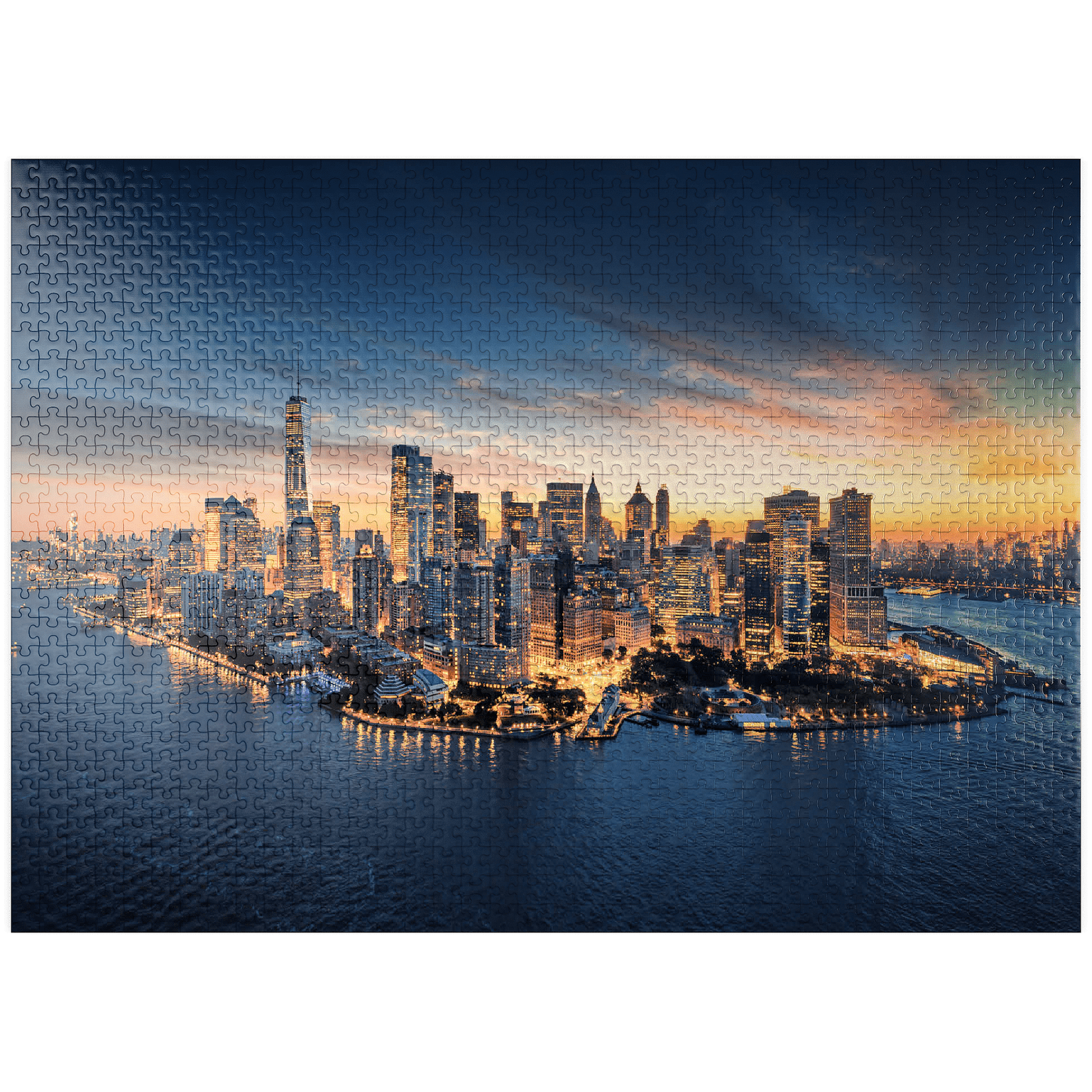 MyPuzzle - New York City Panoramic Skyline At Sunrise. - Premium 1000 ...