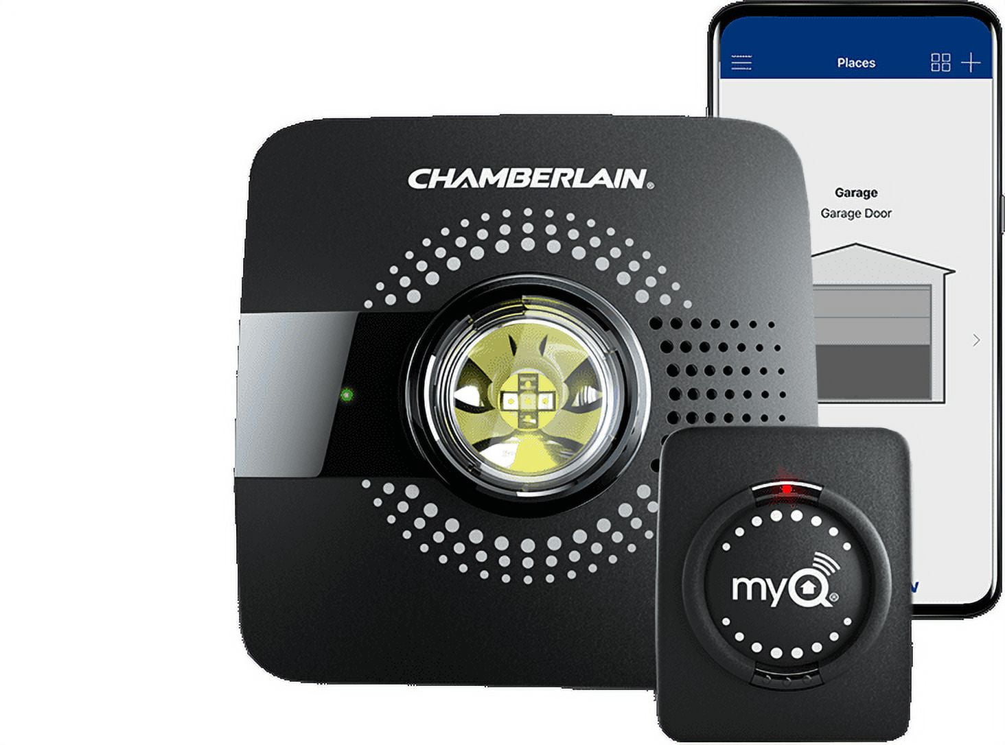  CHAMBERLAIN Smart Garage Control - Wireless Garage Hub and  Sensor with Wifi & Bluetooth - Smartphone Controlled, myQ-G0401-ES, White :  Electronics