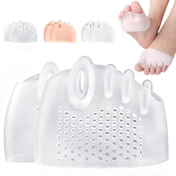 MyRelux 3-in-1 Toe Separator for Women & Men, 5-Toe Silicone Forefoot Sleeve with Cushioning, Breathable Reusable Toe Spacers for Overlapping Toes and Daily Foot Comfort