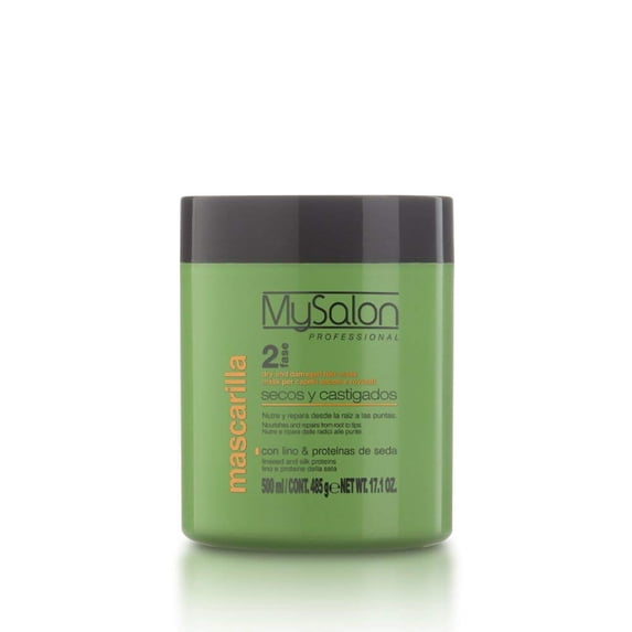 MySalon Mask for Dry & Damaged Hair - With Linseed & Silk Proteins 500ml / 16.4 oz - Step 2