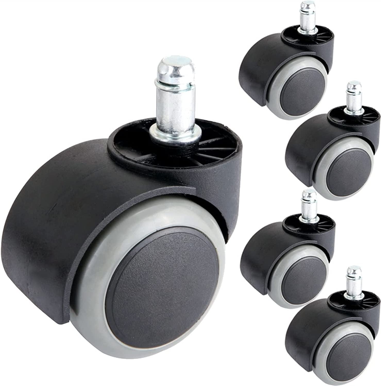 MySit Heavy Duty Office Chair Castor Wheels 5 Piece Set with Durable