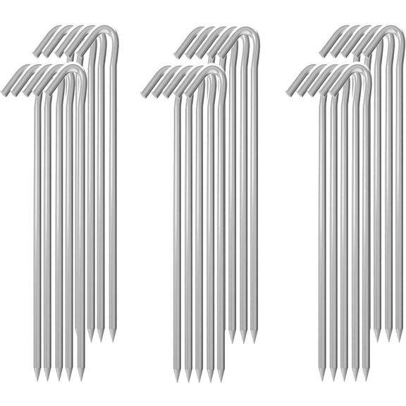 MySit Tent Stakes 9 Inch, 30 Pack Heavy Duty Galvanized Non-Rust Camping Stakes, Metal Stakes Tent Pegs Tent Spikes for Canopies, Tarp and Garden, Outdoor Decorations