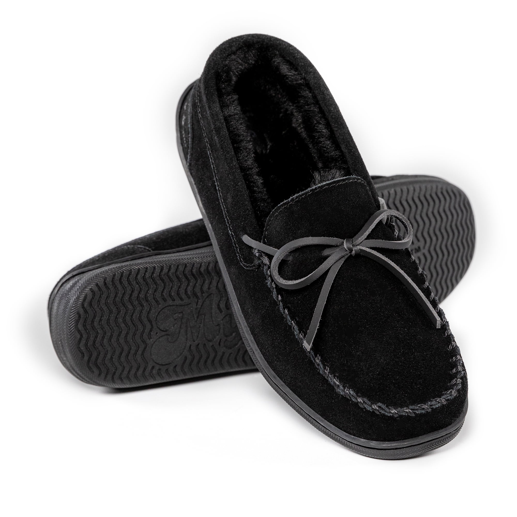 MySlipper Men's Size 11 Black Moccasin Slippers By:MyPillow - Walmart.com