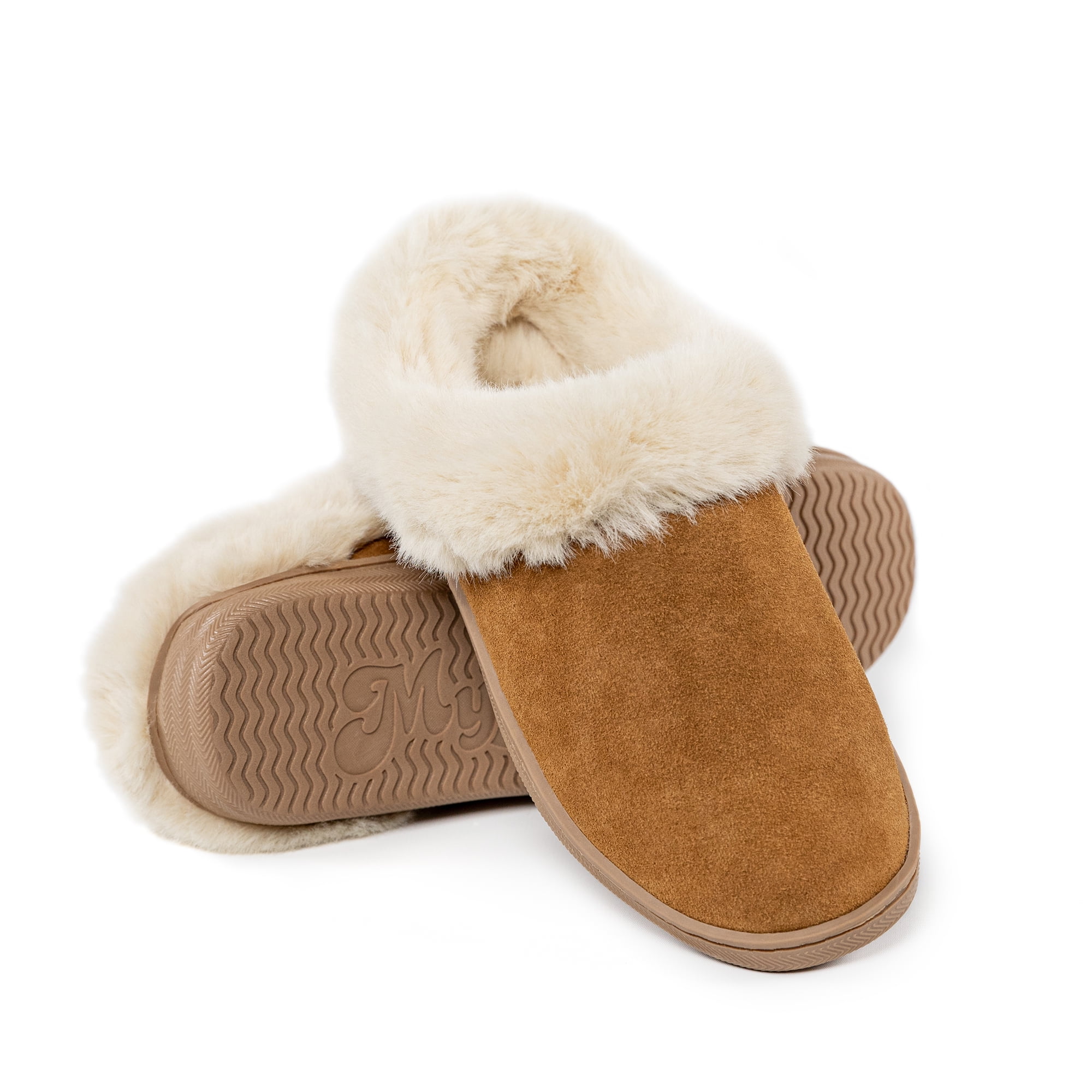 MySlipper Women's Size 11 Wide Chestnut SlipOn Slippers ByMyPillow