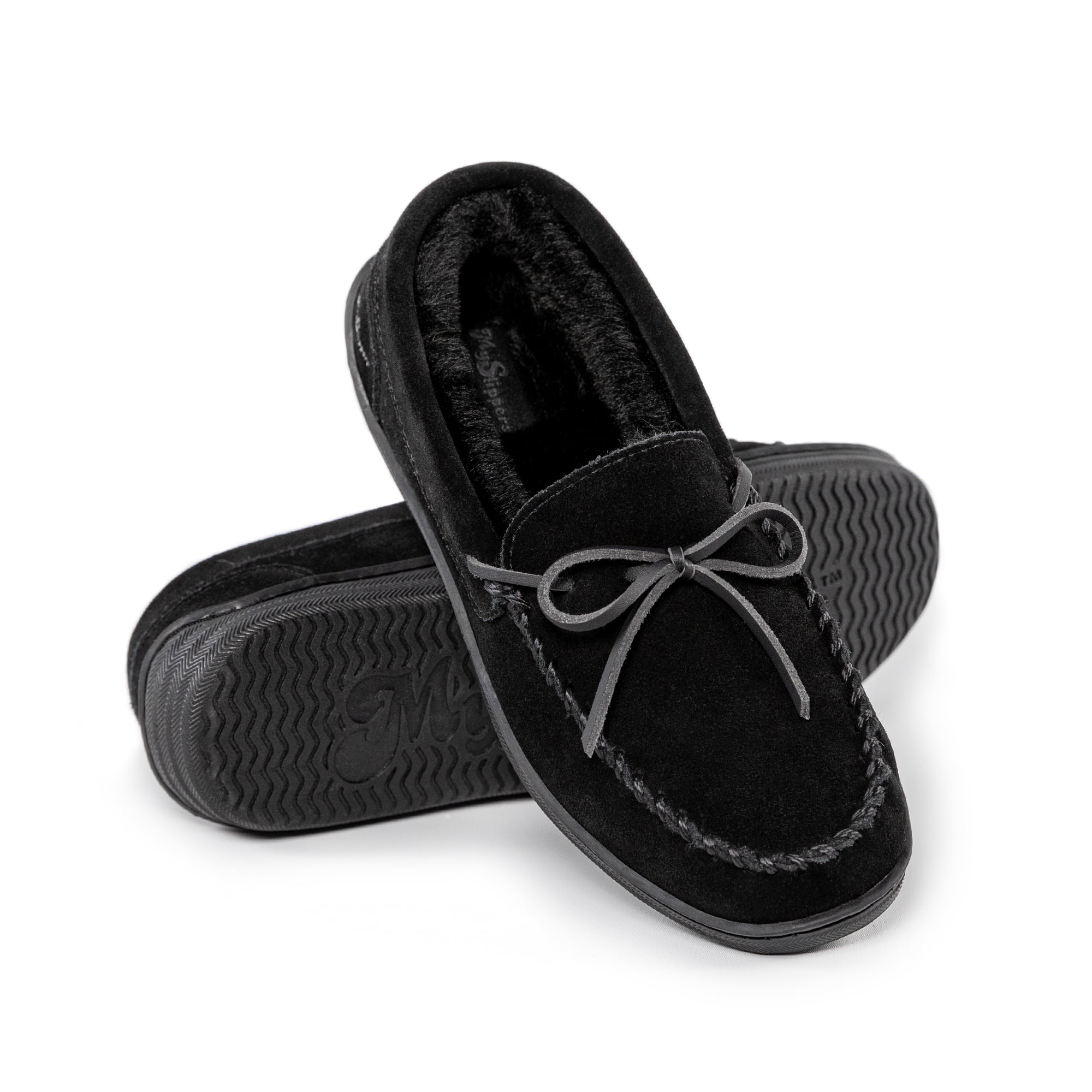 MySlipper Women's Size 7 Black Moccasin Slippers By:MyPillow - Walmart.com