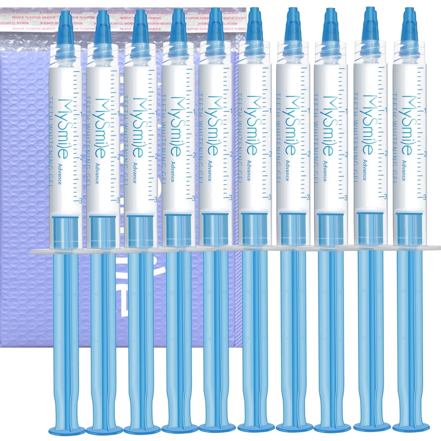 MySmile Teeth Whitening Gel Refill, Carbide Peroxide Whitening Gel for LED Teeth Whitening Kit, Non-Sensitive & Enamel Safe, Not Include Teeth Whitening Light, 10Pcs x 3ml Economy Packaging