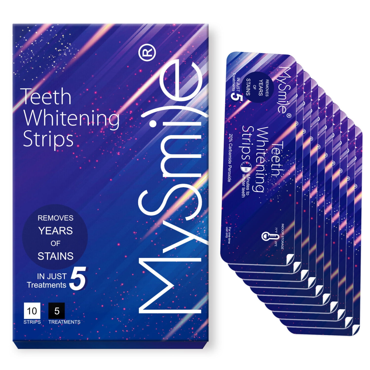 MySmile 10pc 22CP Deluxe Teeth Whitening Strips Tooth Whitener Kit