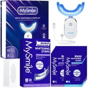 MySmile Anti-Sensitivity Teeth Whitening Strips, 28-LED Teeth Whitening Kit, Hydroxyapatite-Infused, Non Slip Enamel Safe White Strips, Yellow Teeth Stain Remover, Botanic Formula, Mint, 28pcs