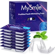 MySmile 14PC Prefilled Teeth Whitening Trays, 12% Hydrogen Peroxide Teeth Whitening Gel Tray Kit Mint Flavor, 7 Treatment, Remove 20 Years Stain