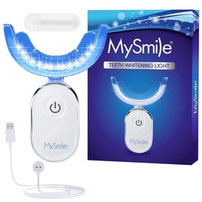 MySmile 28-LED Powerful Teeth Whitening Light Tray with 4ml Sample Teeth Whitening Gel, IPX7 Waterproof Rechargeable Tooth Whitener Accelerator