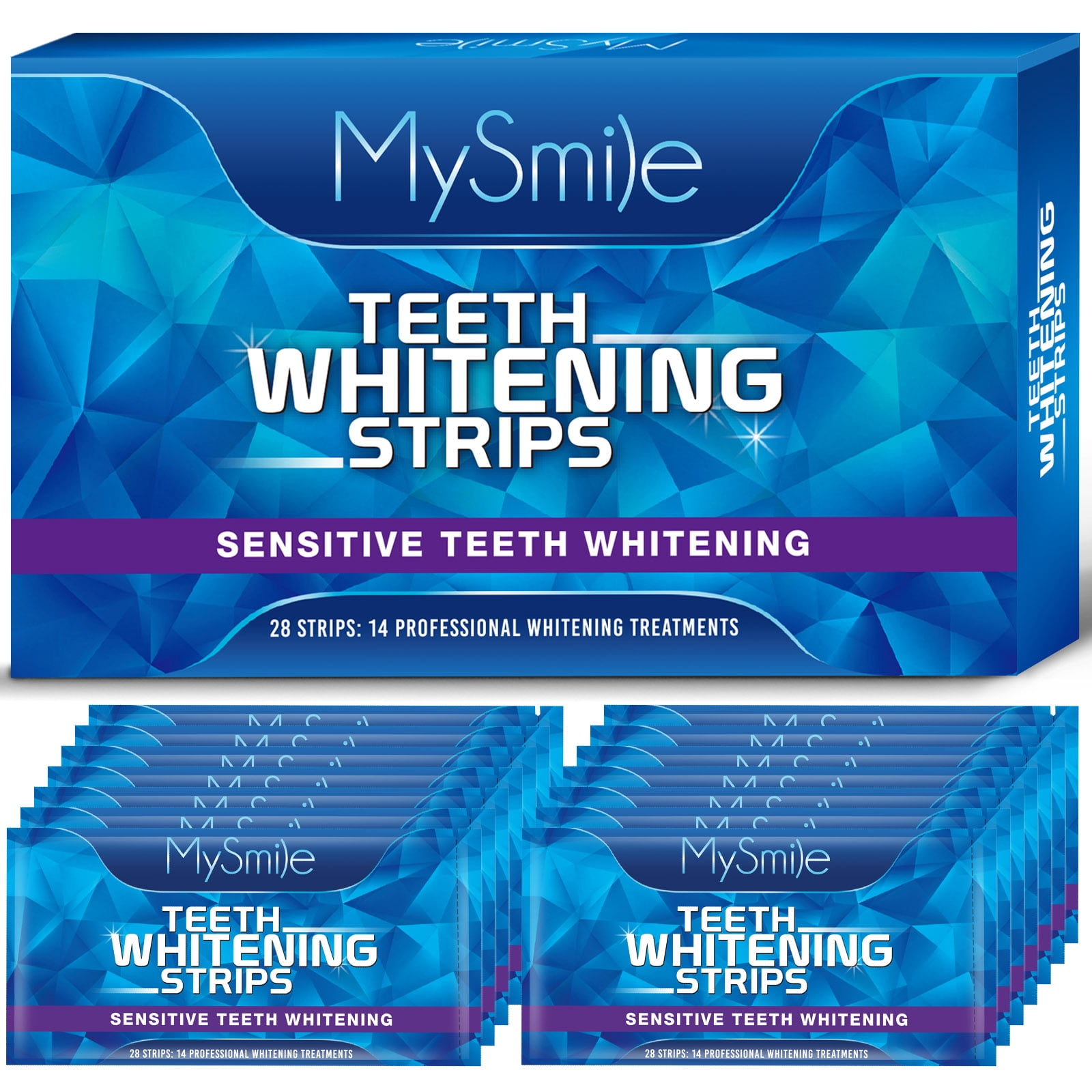 MySmile 28pc Teeth Whitening Strips 6 Hydrogen Peroxide NonSensitive WhiteStrips for Teeth
