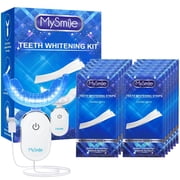 MySmile Teeth Whitening Strips Kit with 28-LED Light, 28pcs 8%HP White Strips Non-Sensitive Remove 20 Years of Stains