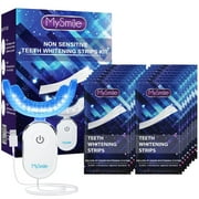MySmile Teeth Whitening Strips with 28-LED Powerful Light, 28pcs White Strips Teeth Whitening Kit, Tooth Whitener Remove 10 years of Stain,14 Treatments