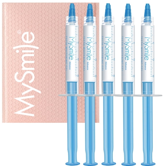 MySmile Teeth Whitening Gel Refill, Carbide Peroxide Whitening Gel for Teeth Whitening Kit, Gentle Non-Sensitive & Enamel Safe, Not Include Teeth Whitening Light, 5Pcs x 3ml, Economy Packaging