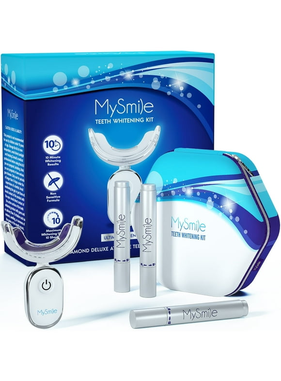 MySmile Flagship 3pc 18ml Teeth Whitening Kit with 28-LED Power Light Teeth Whitener , 35%CP Teeth Whitening Gel Remove Smoking, Coffee Stain
