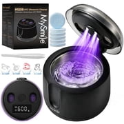 MySmile MS208 48kHz Ultrasonic Retainer Cleaner Machine with UV-C Light, Denture Cleanser, Dental Cleaning Pod for Invisalign, Mouth Guard, Aligner, Toothbrush Heads, Jewelry, 4 Modes, 200ml, Black