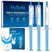 MySmile Teeth Whitening Kit with 5-LED Teeth Whitening Light Tray, Non-Sensitive Gentle 3*3ml Teeth Whitening Gel Refill, Tooth Whitener, Mint