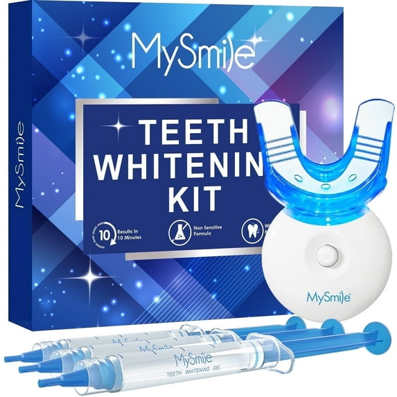 MySmile PAP Teeth Whitening Kit with Light Tray Non-Sensitive Teeth Whitening Gel Refill Tooth Whitener