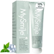 MySmile 10% Nano-Hydroxyapatite Toothpaste for Sensitive Teeth, Fluoride-Free Teeth Whitening Toothpaste for Adults, SLS Free, Strengthen Enamel & Remineralizing Toothpaste, Natural Mint, 4.2oz