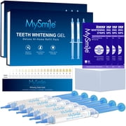 MySmile Teeth Whitening Gel Refill and Strips Set, 2 Pack 6 x 3ml Gentle Whitening Gel for Teeth, Non-Sensitive, 4pcs Whitening Strips, Mint