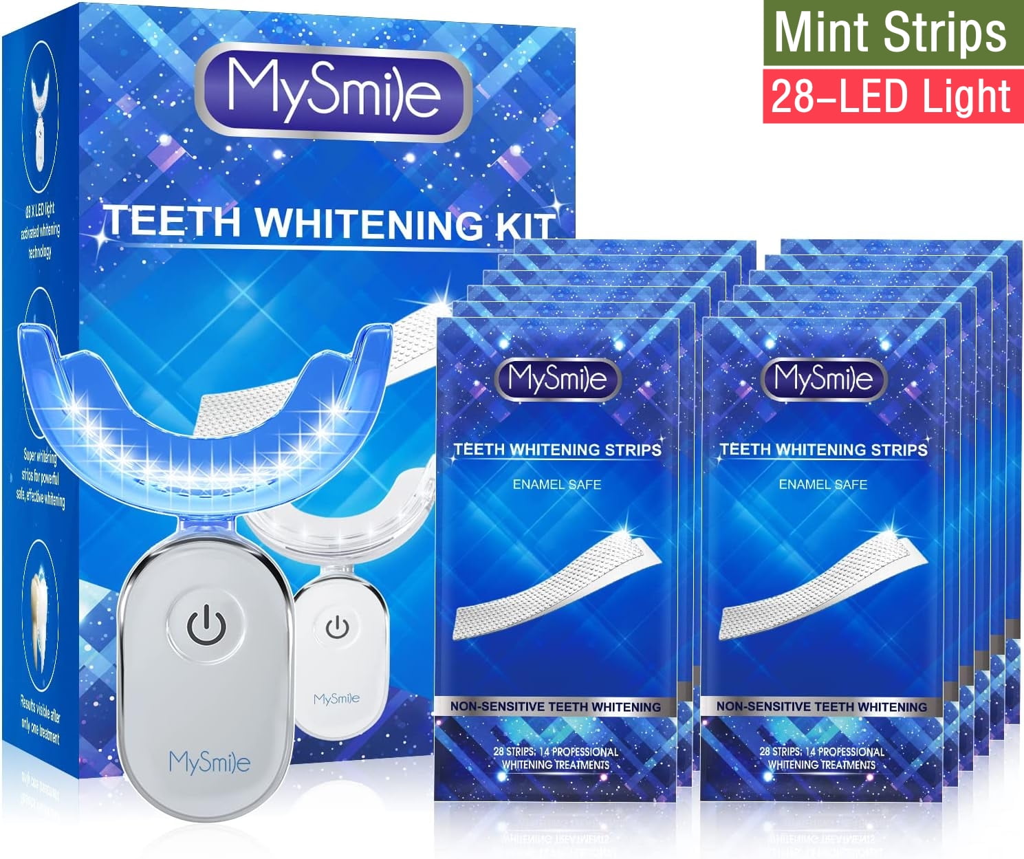 MySmile Teeth Whitening Kit with 28LED Teeth Whitening Light,28PC Non