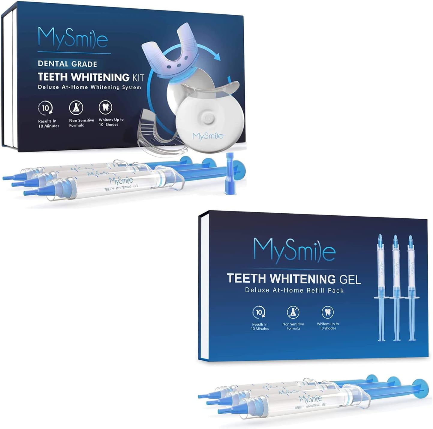 MySmile Teeth Whitening Kit with 5LED Light, 6 NonSensitive Teeth