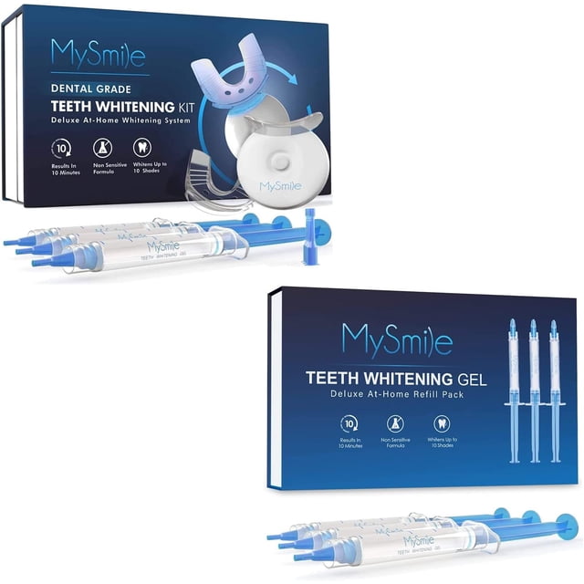 MySmile Teeth Whitening Kit with 5LED Light, 6 NonSensitive Teeth