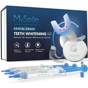 MySmile Teeth Whitening Kit with 5-LED Light & Tray, Non-Sensitive Teeth Whitening Gel,10 Min Remove 10 Years Stains,Tooth Whitener