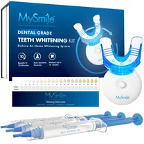 MySmile Teeth Whitening Kit with 5-LED Light & Tray, Non-Sensitive Teeth Whitening Gel,10 Min Remove 10 Years Stains,Tooth Whitener