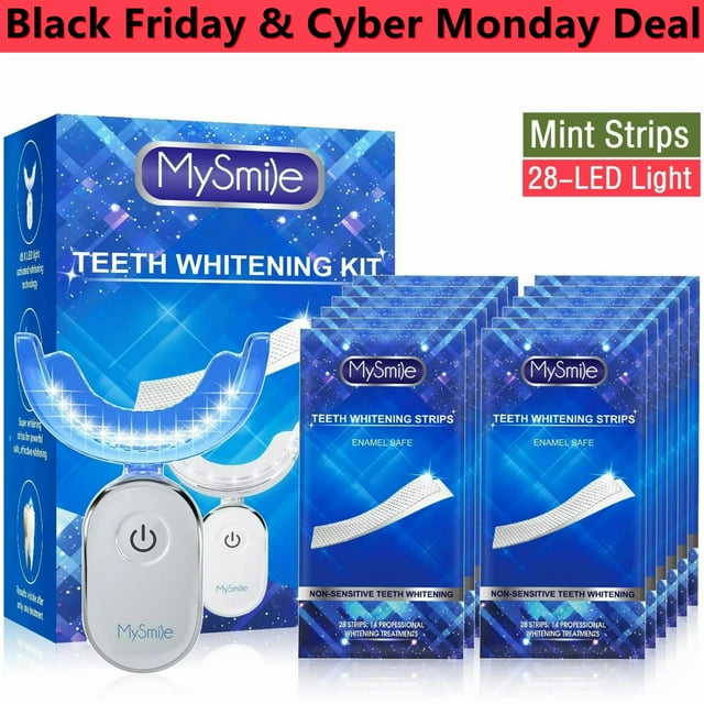 MySmile Teeth Whitening Strips Kit with 28LED Light,28PC NonSensitive