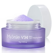 MySmile V34 Teeth Whitening Powder Kit, Purple Color Correct Remove Tooth Stains, Cavity Prevention Little Foam for Cleaning Tooth Fresh Breath Alternative Fluoride Free Toothpaste