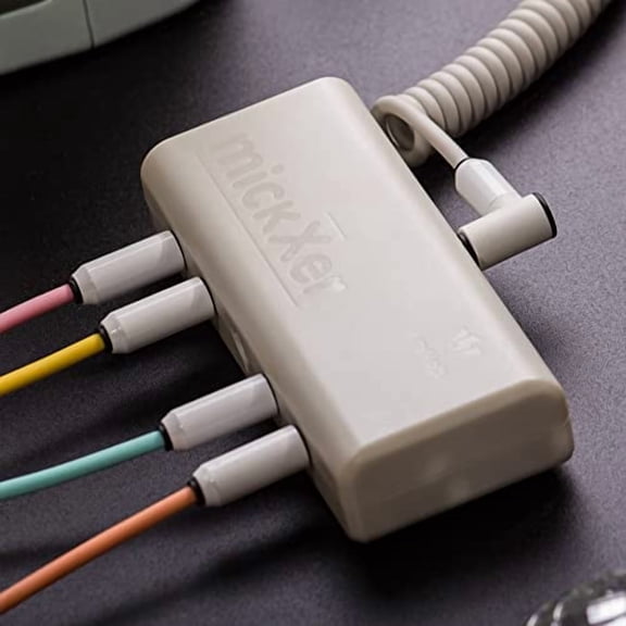 MyVolts Candycord Audio Cable, Straight Mini Jack to Angled Mini Jack, Curly 100cm to 200cm, Pineapple Yellow Colour, Perfect for Microfreak, Korg Volca, Pocket Operator, Headphones