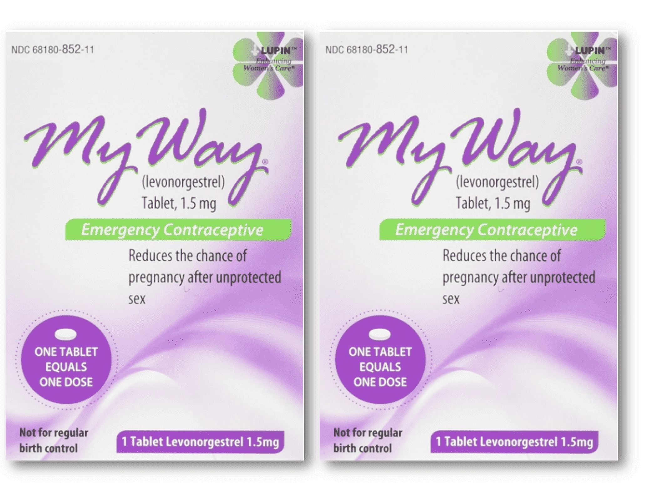 MyWay Emergency Contraceptive Pill | Compare to Plan B One-Step | 1.5MG ONE TABLET | 2PK