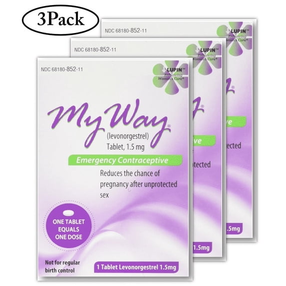 MyWay Emergency Contraceptive Pill | Compare to Plan B One-Step | 1.5MG ONE TABLET | 3PK