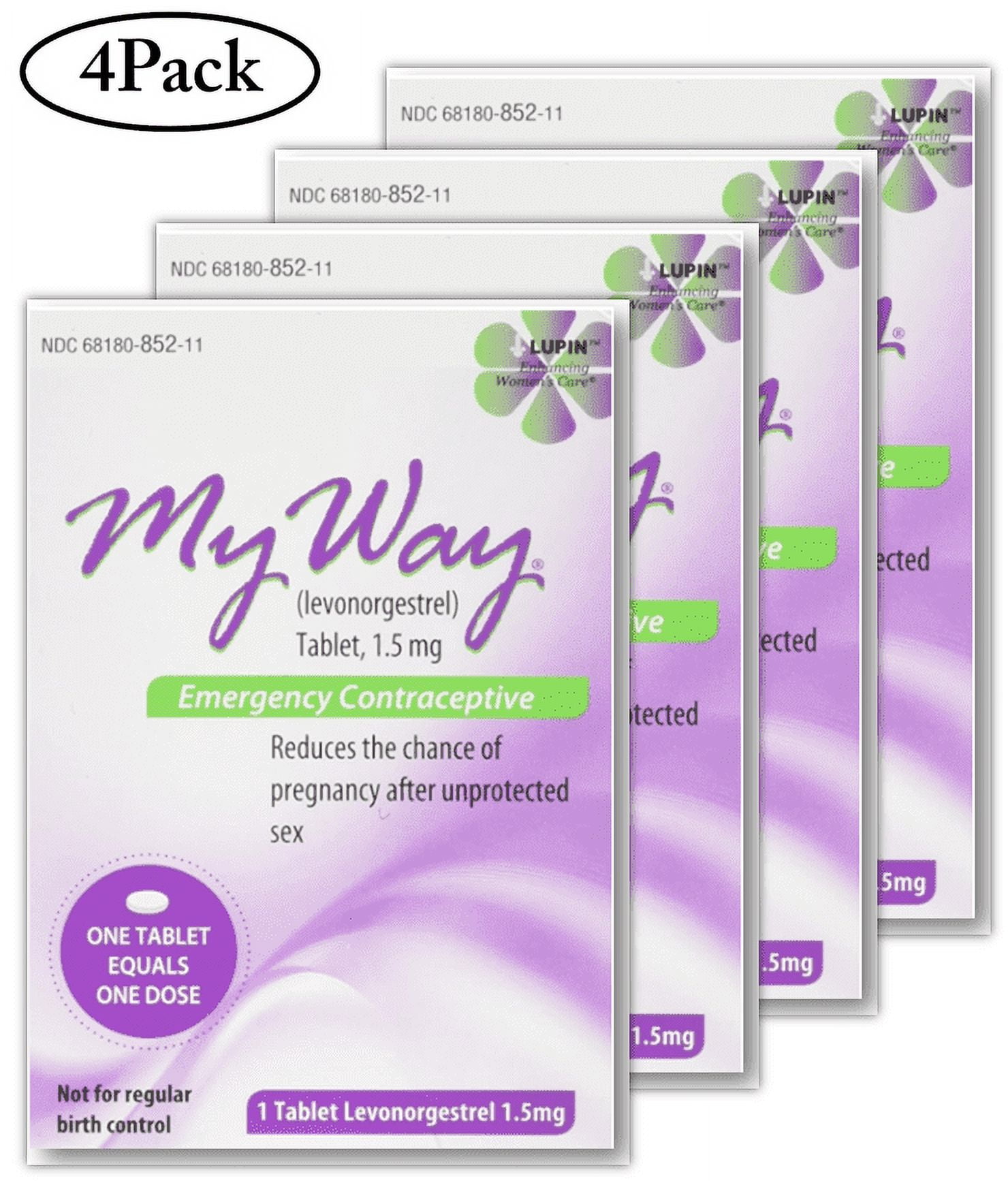 MyWay Emergency Contraceptive Pill | Compare to Plan B One-Step | 1.5MG ONE TABLET | 4PK